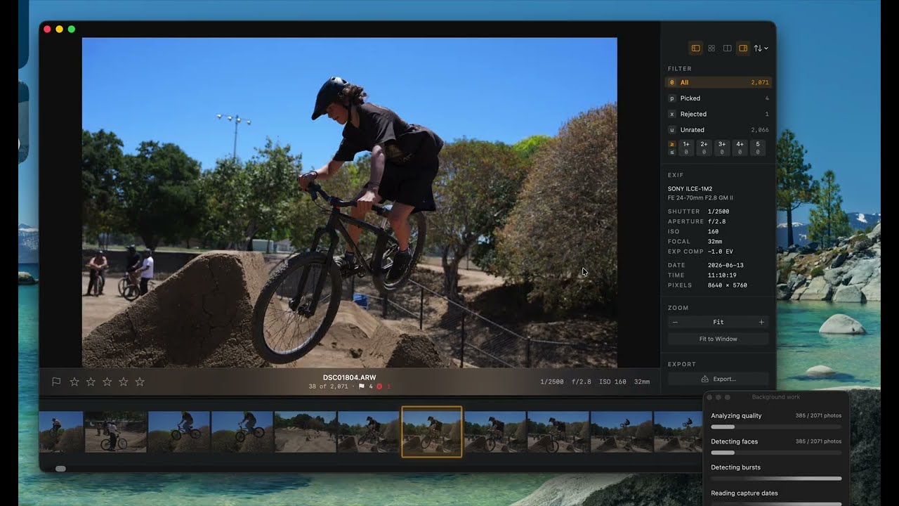 Video still of Palomino culling BMX photos in the grid view
